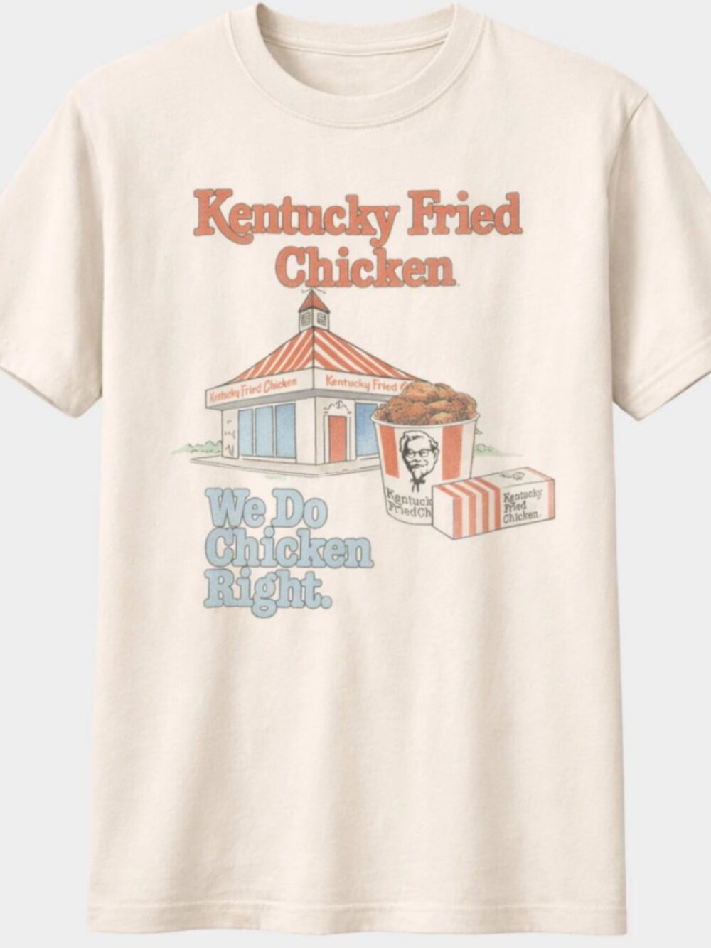 NEW Men's Kentucky Fried Chicken Short Sleeve Graphic Natural Small T-Shirt